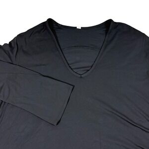 Lululemon Back In Action V Neck Long Sleeve Women's Large Black Top